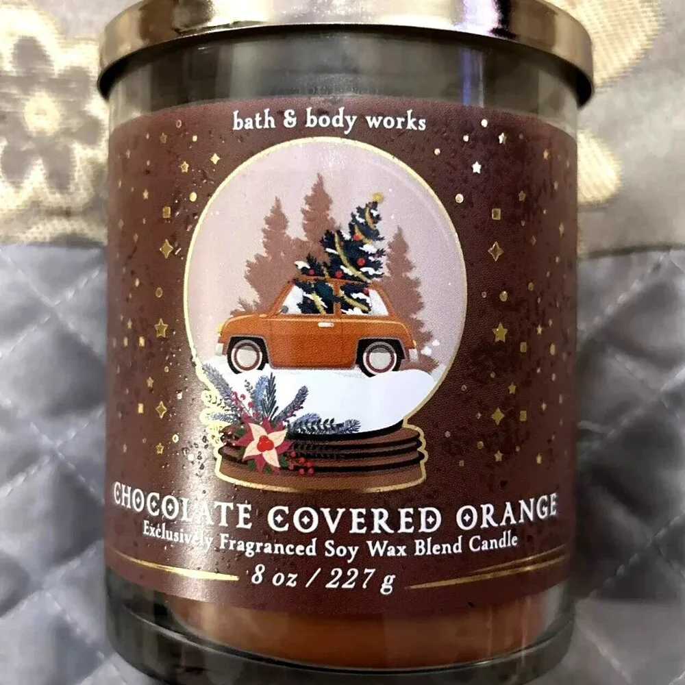 Bath & Body Works Chocolate Covered Orange Candle NEW - Picture 1 of 5